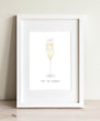 Watercolor Painting of Champagne Glass
