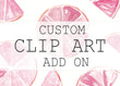 Custom Clip Art Add On for Recipe Tea Towel